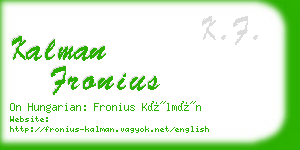 kalman fronius business card